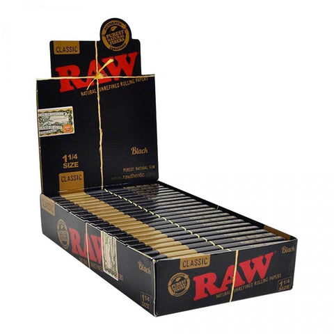 Raw Black Natural Unrefined Artisan Papers 1 1/4 Size
